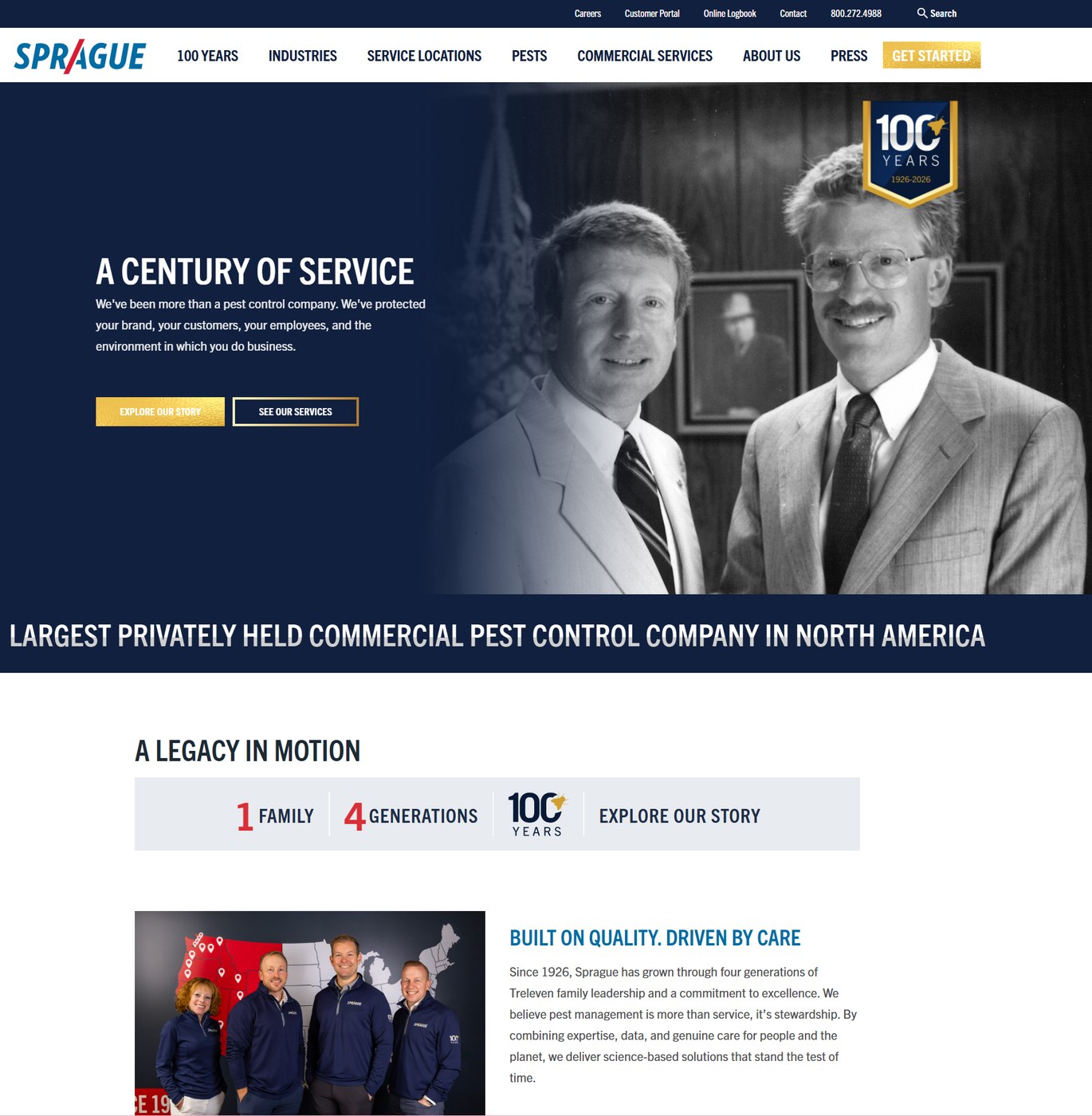 Sprague centennial website redesign